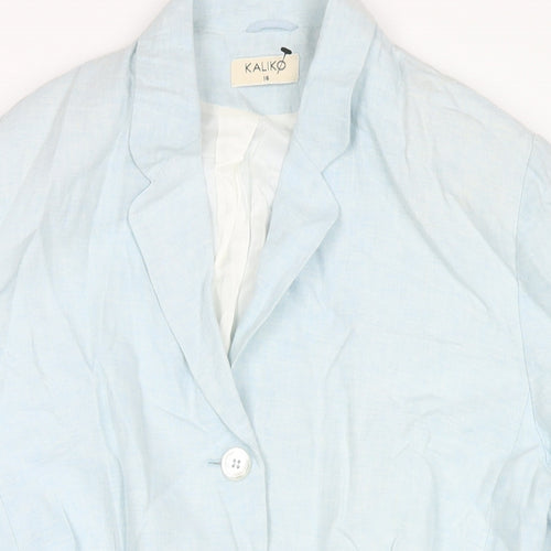Kaliko Womens Blue Jacket Size 16 Button