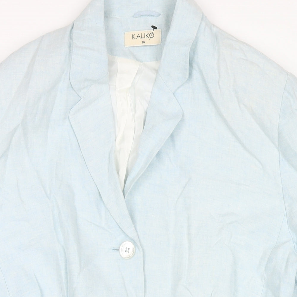 Kaliko Womens Blue Jacket Size 16 Button