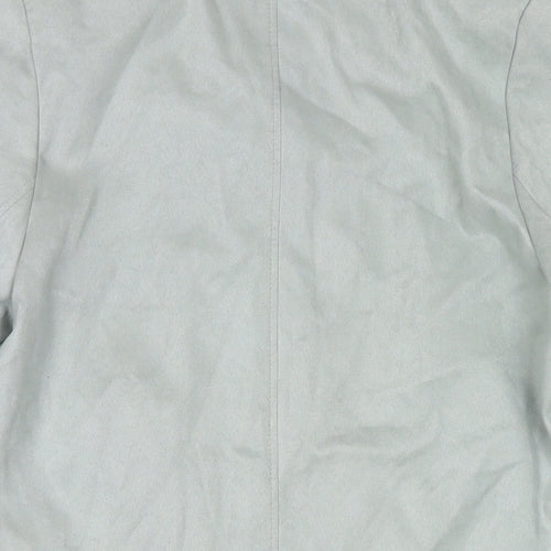 Marks and Spencer Womens Blue Overcoat Coat Size 10 Button - Suede Type
