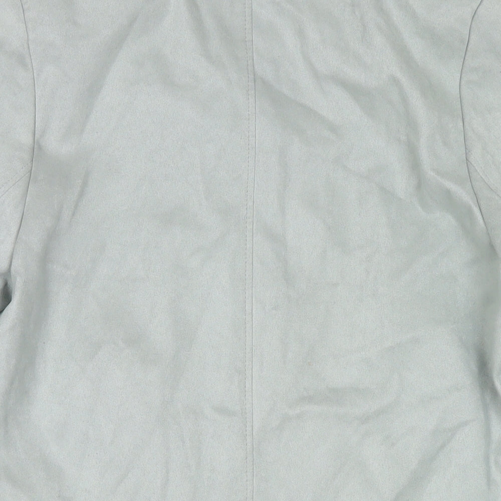 Marks and Spencer Womens Blue Overcoat Coat Size 10 Button - Suede Type