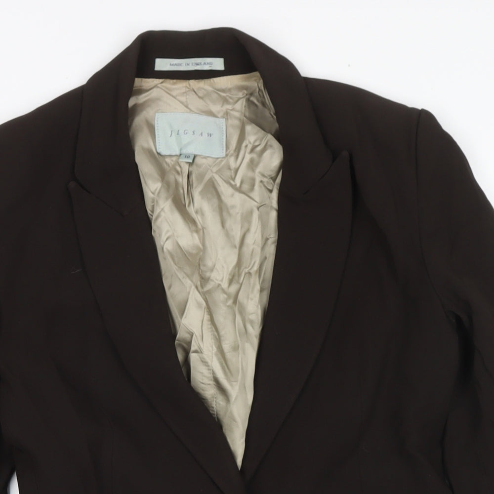 Jigsaw Womens Brown Jacket Blazer Size 10 Button