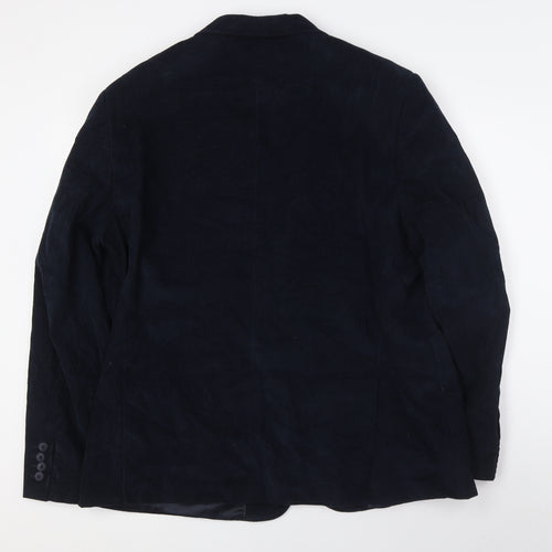 Feraud Mens Blue Cotton Jacket Sport Coat Size 44 Regular