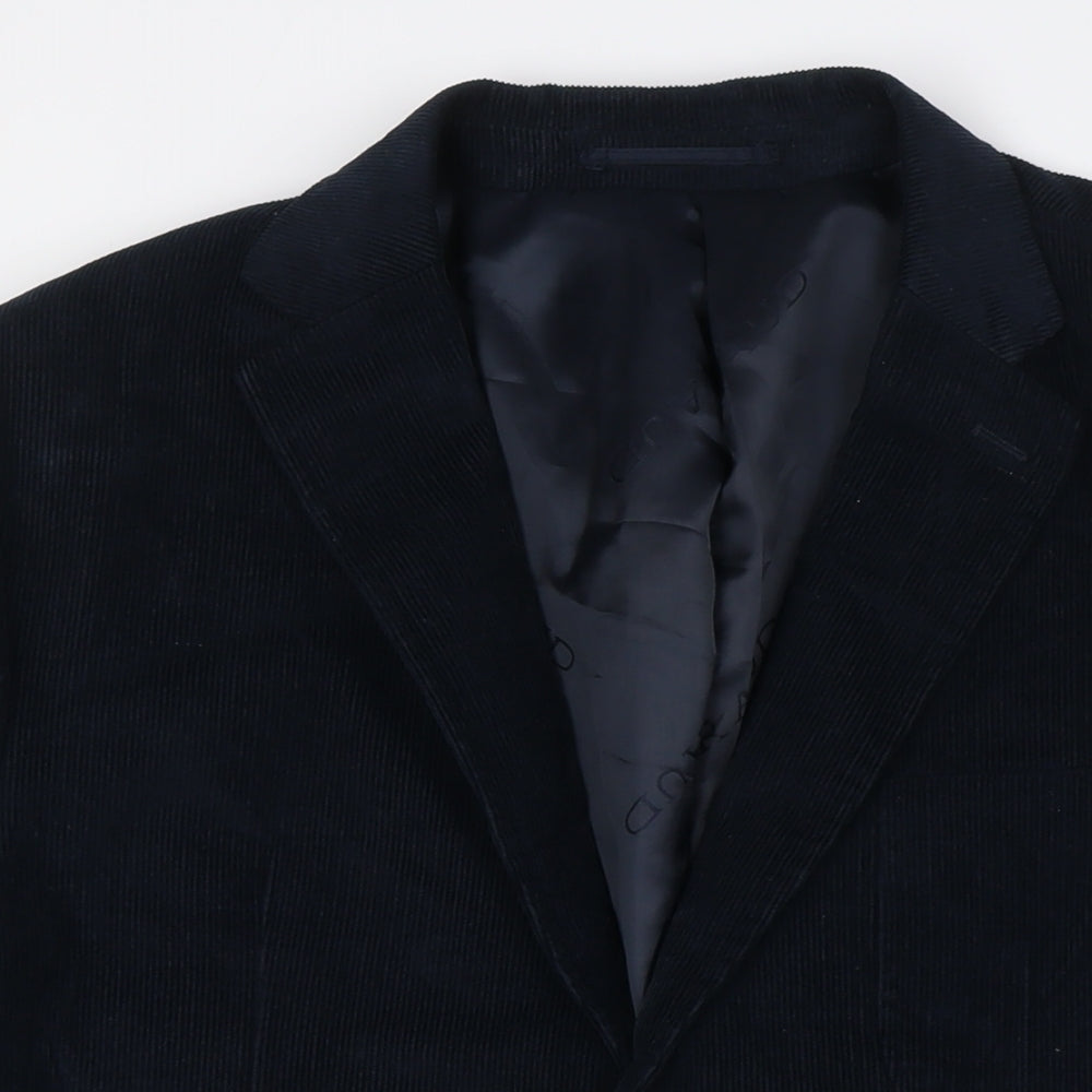 Feraud Mens Blue Cotton Jacket Sport Coat Size 44 Regular