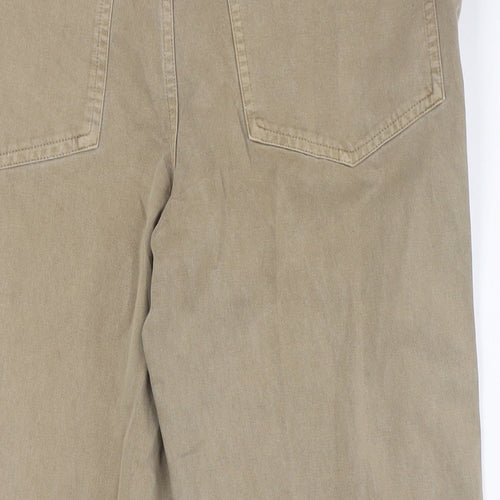 AllSaints Womens Beige Cotton Cropped Trousers Size 30 in L23.5 in Regular Button