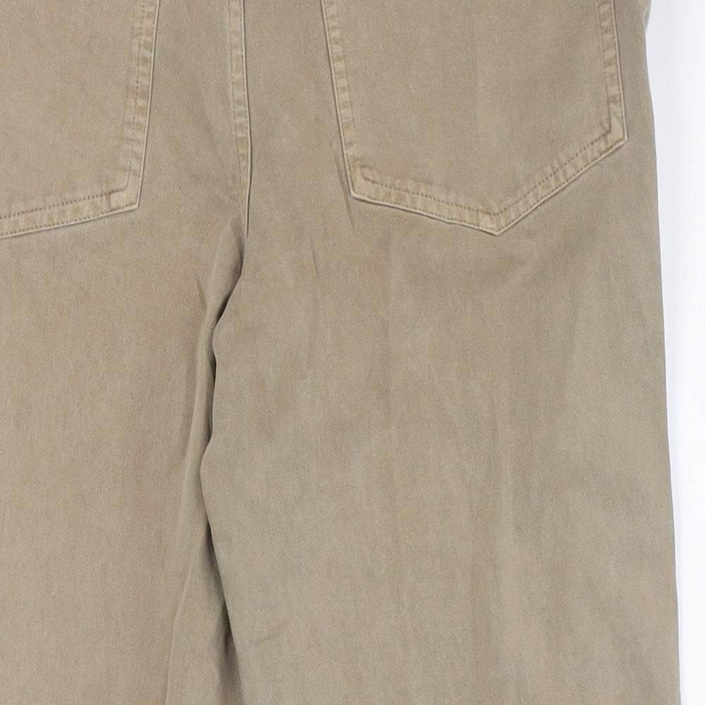 AllSaints Womens Beige Cotton Cropped Trousers Size 30 in L23.5 in Regular Button