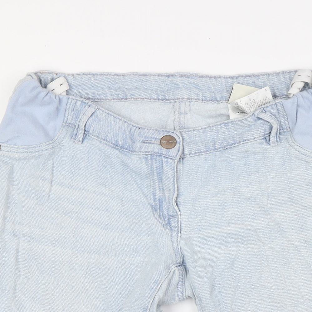 NEXT Womens Blue Cotton Basic Shorts Size 10 L13 in Regular Zip