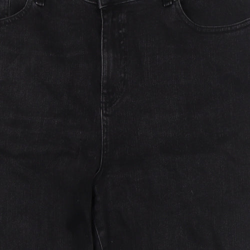 ASOS Mens Black Cotton Cropped Jeans Size 34 in L23 in Regular Zip - Raw Hem