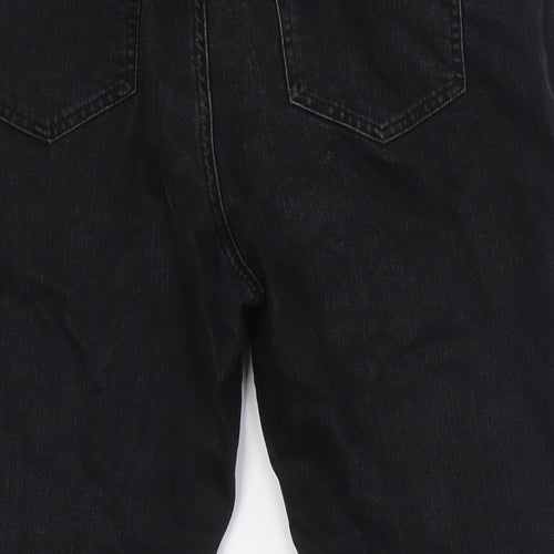 ASOS Mens Black Cotton Cropped Jeans Size 34 in L23 in Regular Zip - Raw Hem