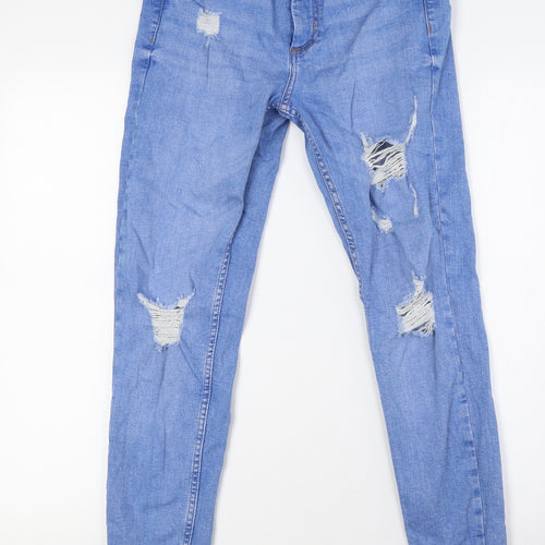 Denim Co Womens Blue Cotton Skinny Jeans Size 10 L29 in Regular Zip