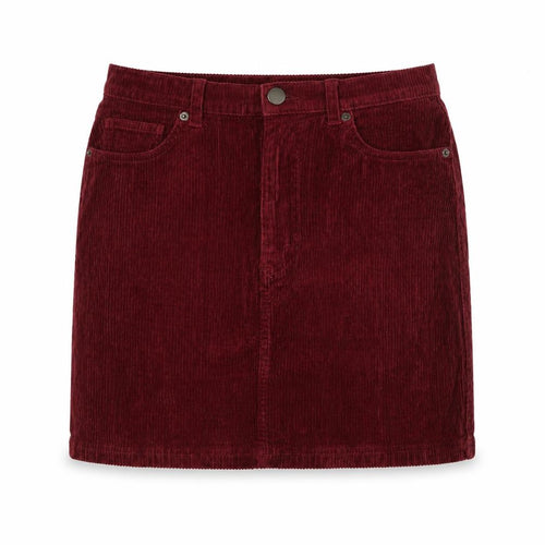 Monki Womens Red Herringbone Cotton Bandage Skirt Size 10 Zip