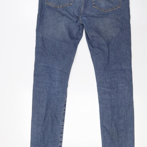 &Denim Womens Blue Cotton Straight Jeans Size 29 in L31 in Regular Zip