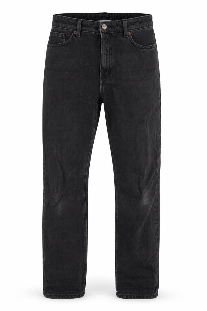 Monki Mens Black Cotton Straight Jeans Size 30 in L29 in Regular Zip