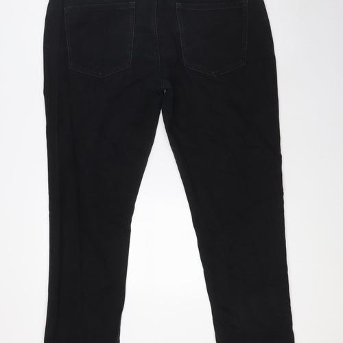 NEXT Mens Black Cotton Straight Jeans Size 38 in L32 in Slim Zip