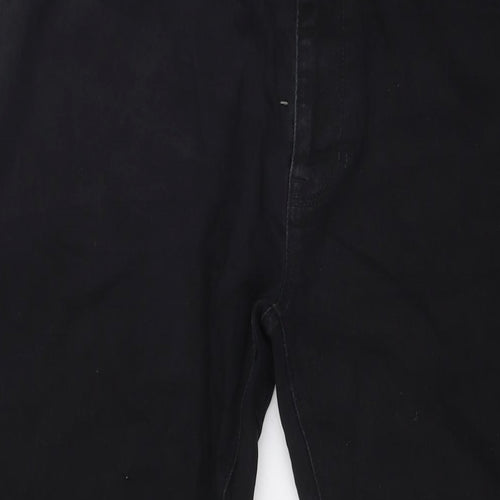 NEXT Mens Black Cotton Straight Jeans Size 38 in L32 in Slim Zip