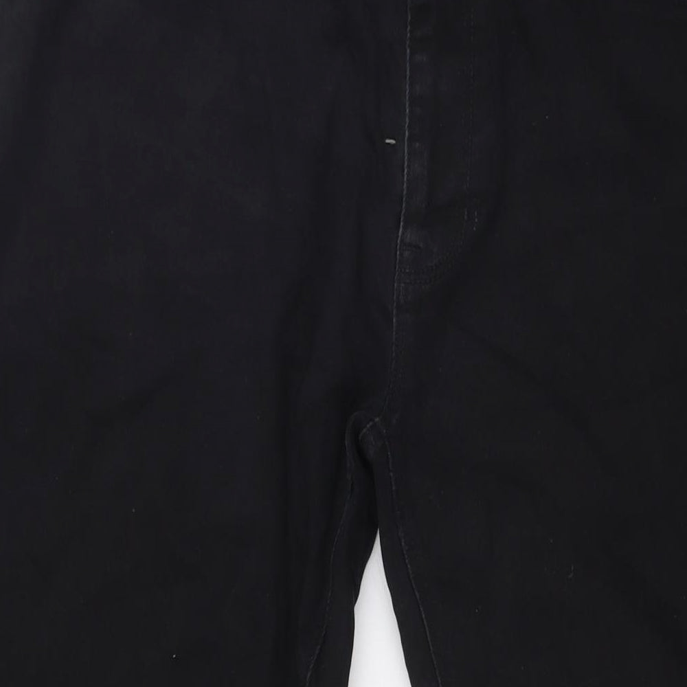 NEXT Mens Black Cotton Straight Jeans Size 38 in L32 in Slim Zip