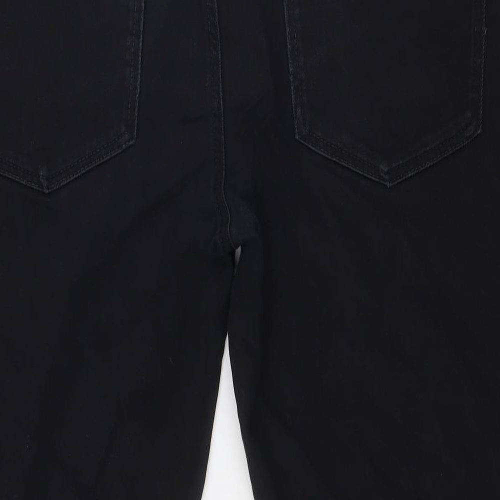 NEXT Mens Black Cotton Straight Jeans Size 38 in L32 in Slim Zip
