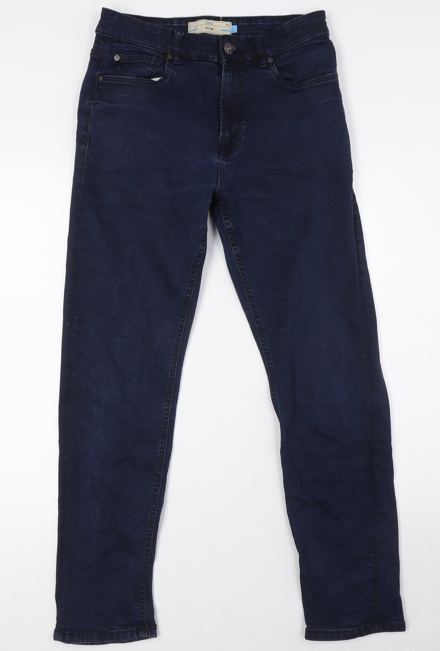 NEXT Mens Blue Cotton Straight Jeans Size 30 in L29 in Regular Zip
