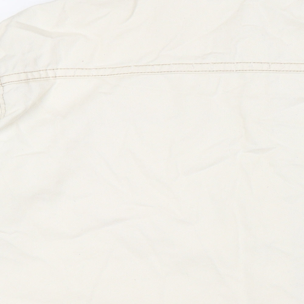 F&F Womens Ivory 100% Cotton Basic Button-Up Size 12 Collared - Destressed