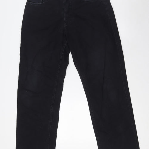 Josef Mens Black Cotton Straight Jeans Size 32 in L30 in Regular Button - Work wear