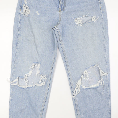 Very Womens Blue Cotton Jegging Jeans Size 10 L28 in Regular Zip - Raw Hem