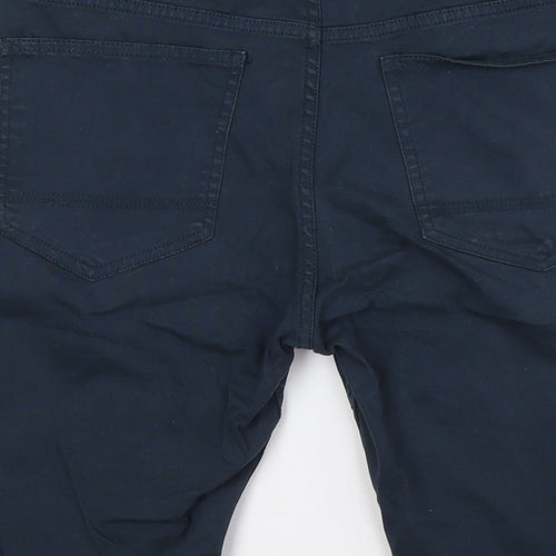 Denim Co Mens Blue Cotton Bermuda Shorts Size 34 in L10 in Extra-Slim Button