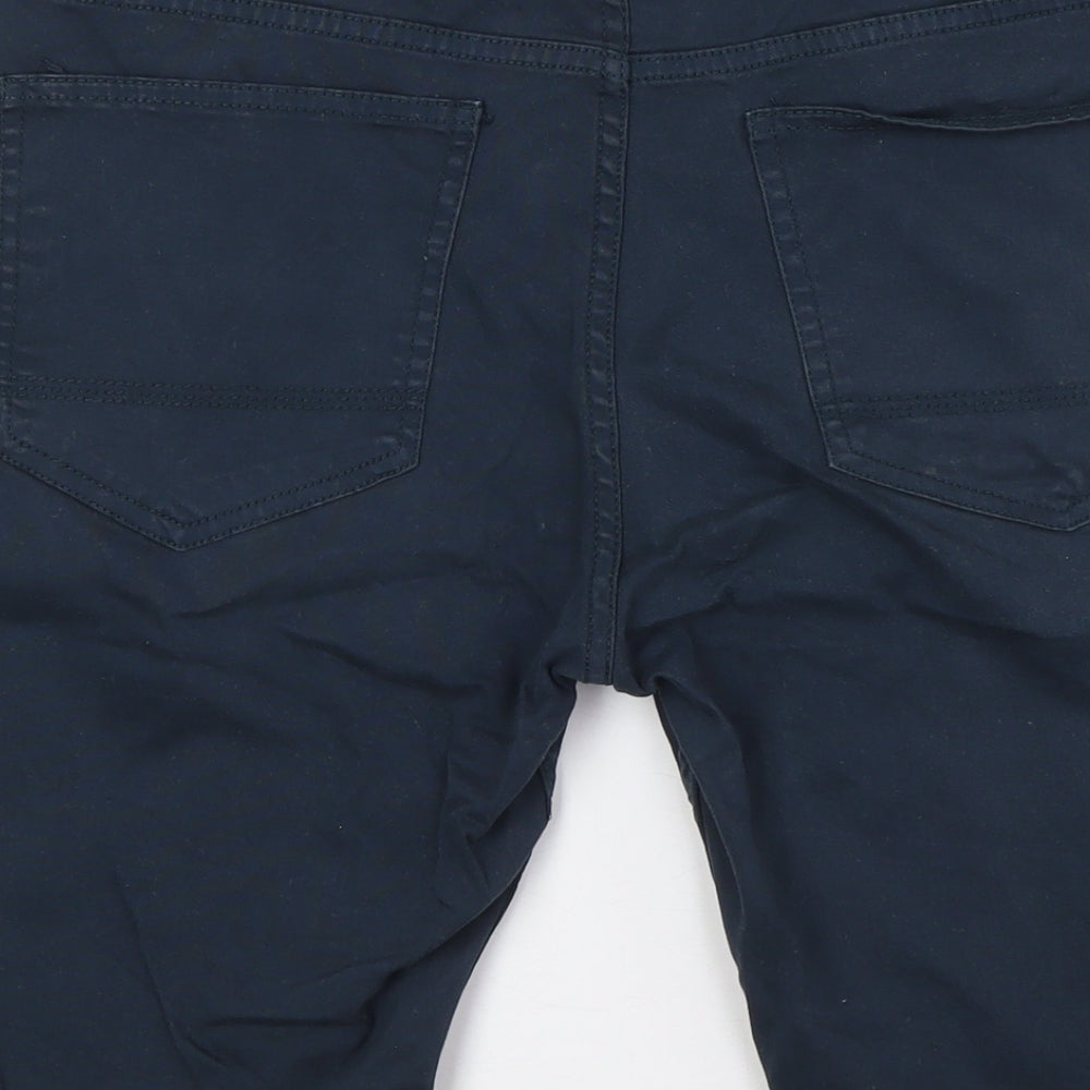 Denim Co Mens Blue Cotton Bermuda Shorts Size 34 in L10 in Extra-Slim Button
