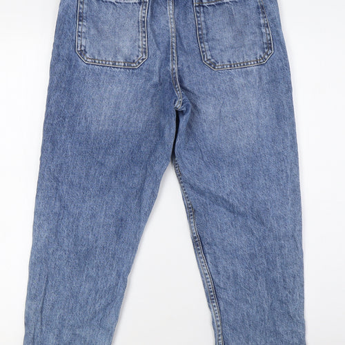 Denim Co Girls Blue 100% Cotton Straight Jeans Size 11-12 Years L25 in Regular Zip - Paper Bag Style