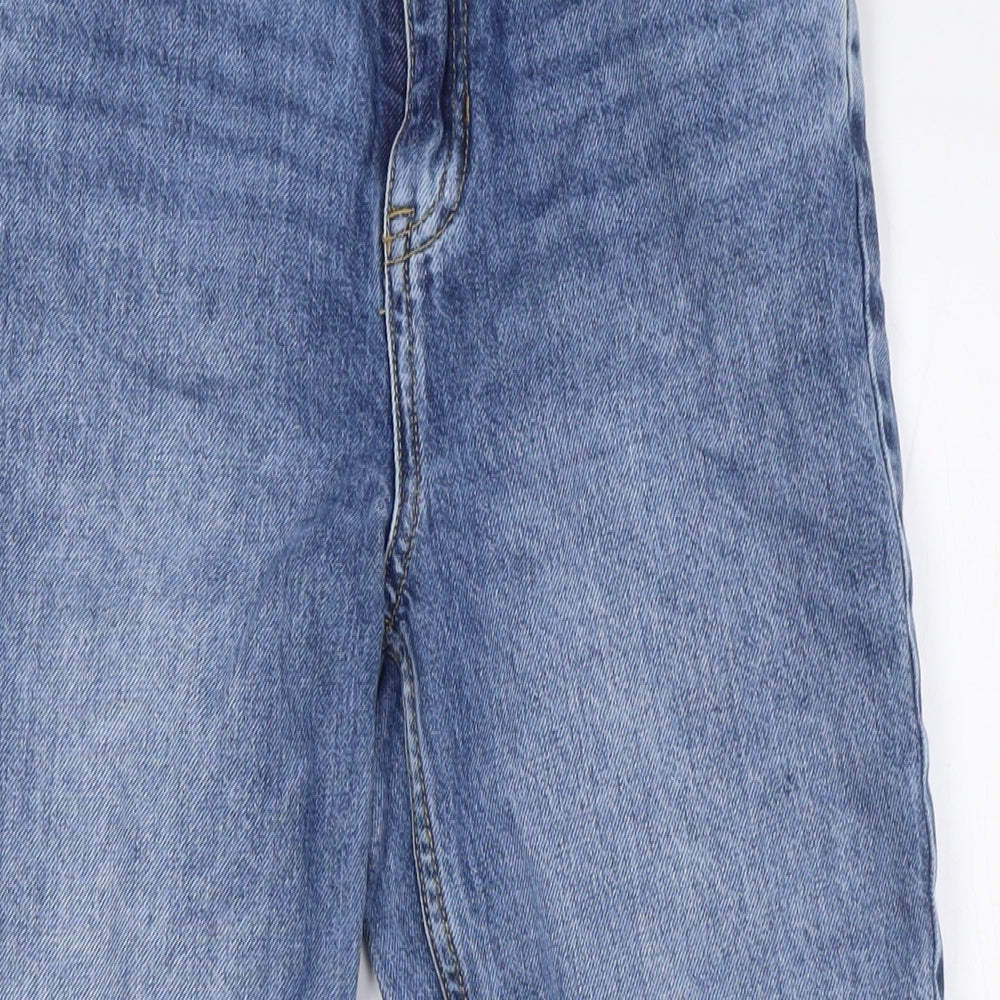Denim Co Girls Blue 100% Cotton Straight Jeans Size 11-12 Years L25 in Regular Zip - Paper Bag Style