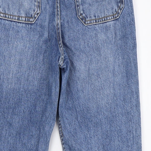 Denim Co Girls Blue 100% Cotton Straight Jeans Size 11-12 Years L25 in Regular Zip - Paper Bag Style
