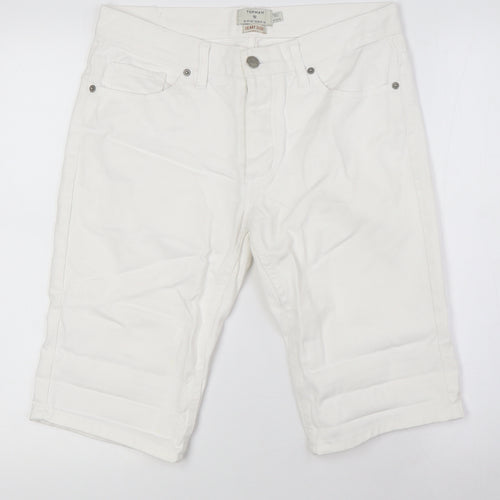 Topshop Mens Silver Cotton Bermuda Shorts Size 30 in L12 in Relaxed Button