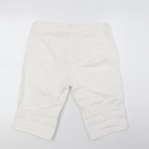 Topshop Mens Silver Cotton Bermuda Shorts Size 30 in L12 in Relaxed Button