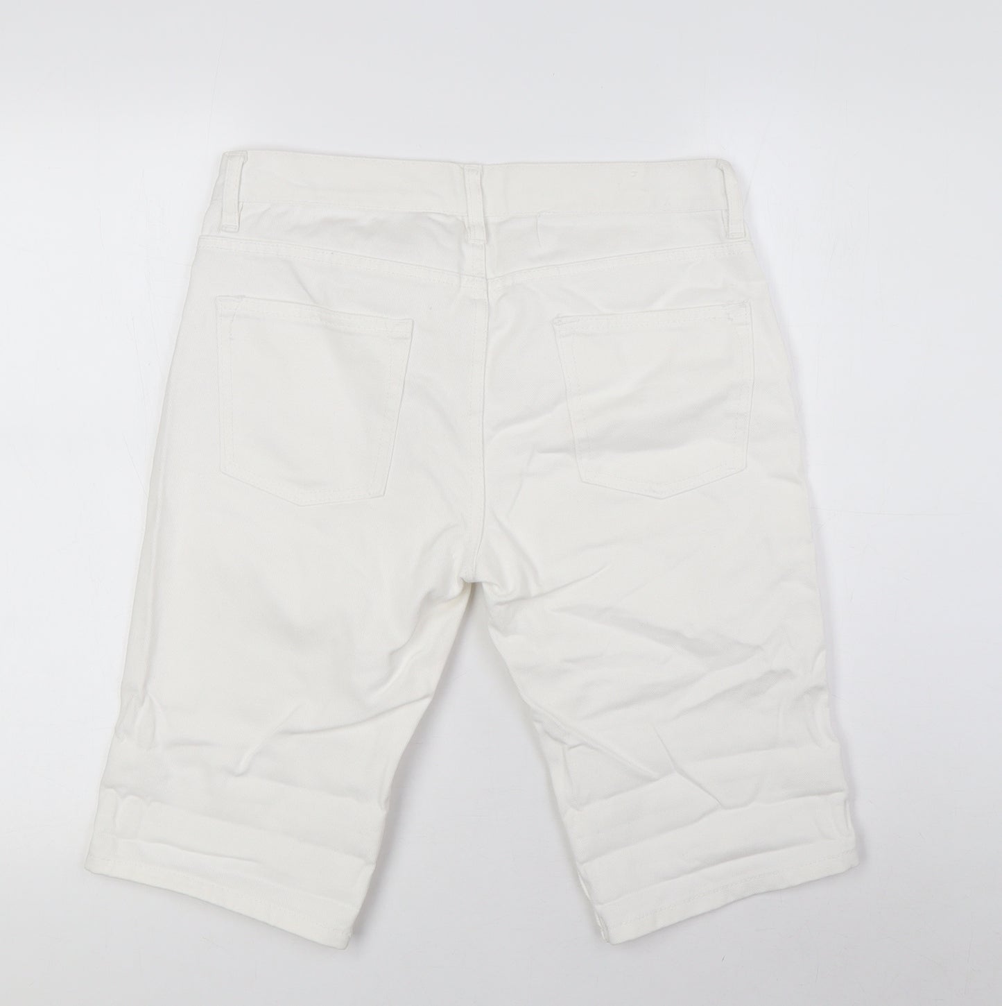 Topshop Mens Silver Cotton Bermuda Shorts Size 30 in L12 in Relaxed Button