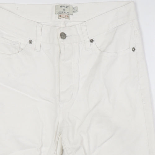 Topshop Mens Silver Cotton Bermuda Shorts Size 30 in L12 in Relaxed Button