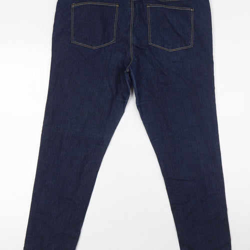 Dorothy Perkins Womens Blue Cotton Straight Jeans Size 16 L28 in Regular Zip