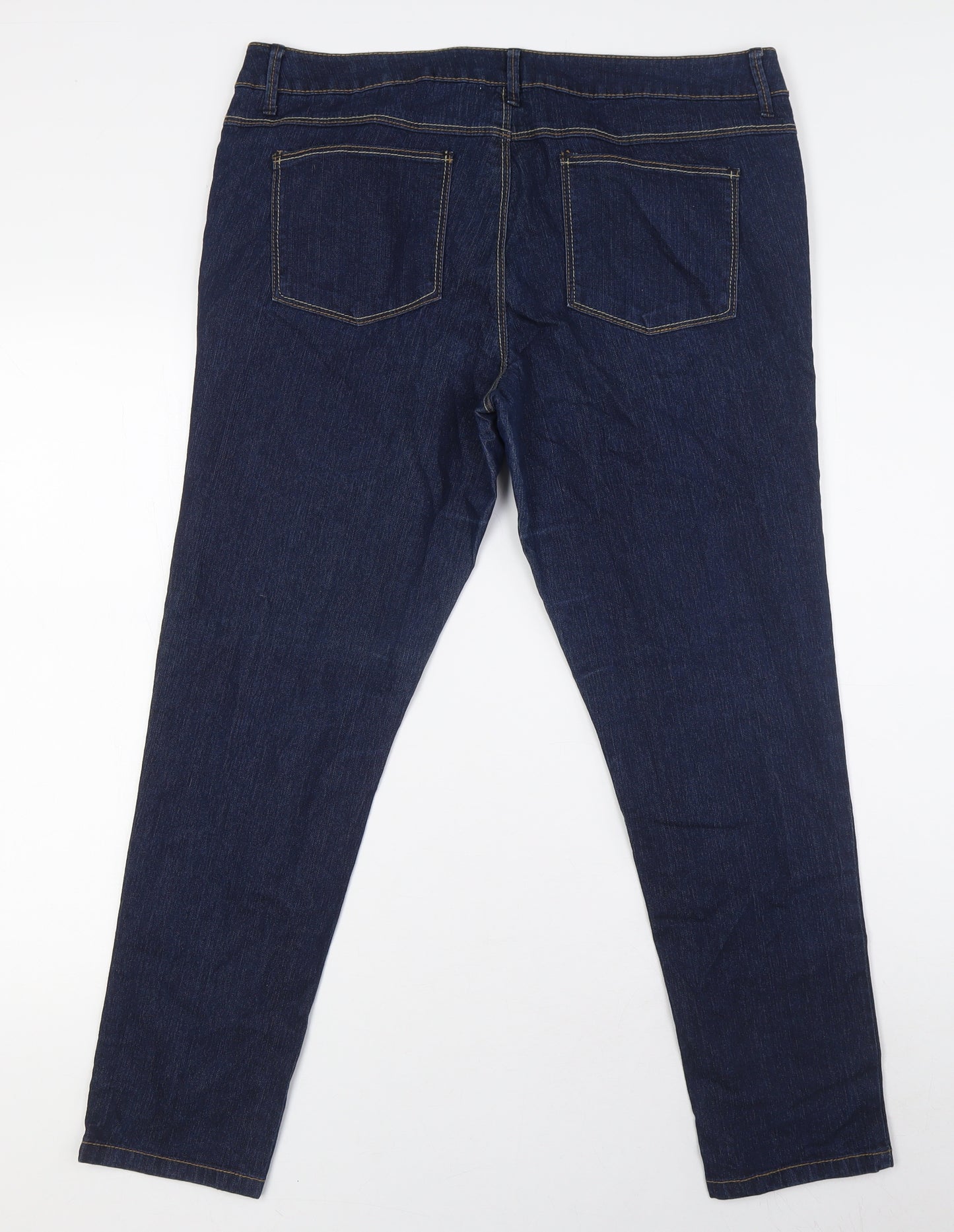 Dorothy Perkins Womens Blue Cotton Straight Jeans Size 16 L28 in Regular Zip