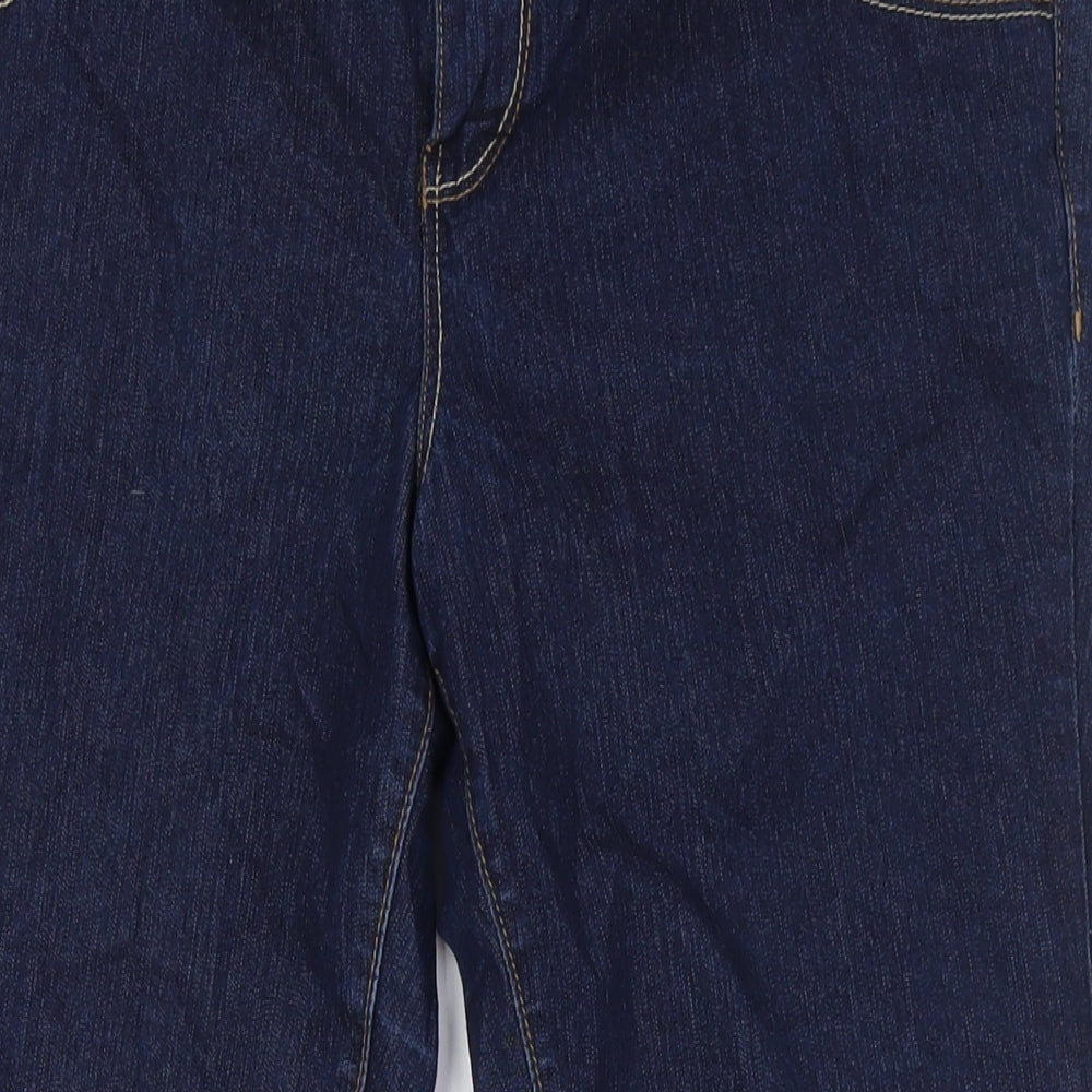 Dorothy Perkins Womens Blue Cotton Straight Jeans Size 16 L28 in Regular Zip