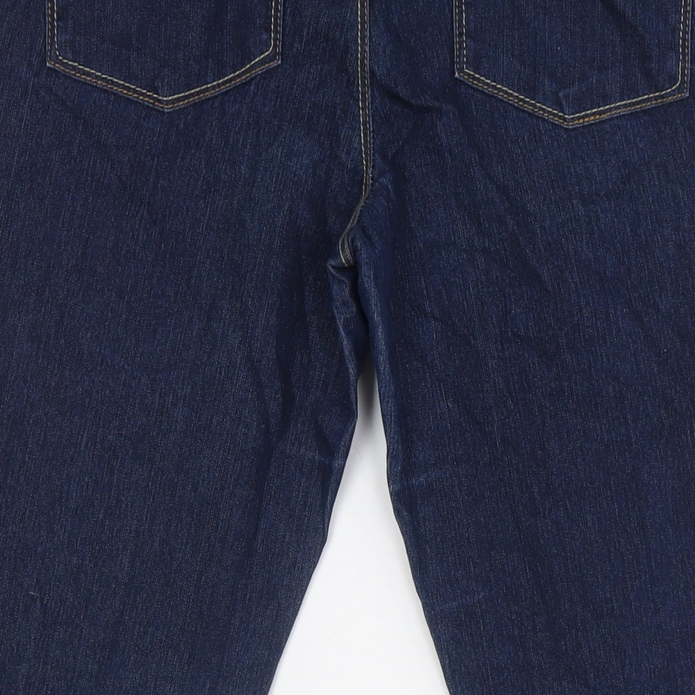 Dorothy Perkins Womens Blue Cotton Straight Jeans Size 16 L28 in Regular Zip