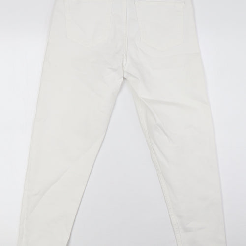 Marks and Spencer Womens White Cotton Skinny Jeans Size 8 L27 in Regular Zip