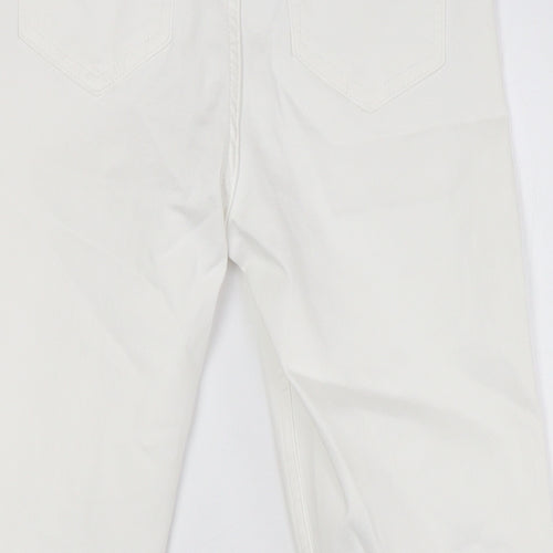 Marks and Spencer Womens White Cotton Skinny Jeans Size 8 L27 in Regular Zip