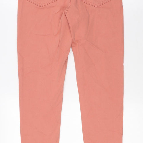 Marks and Spencer Womens Orange Cotton Skinny Jeans Size 10 L28 in Regular Zip