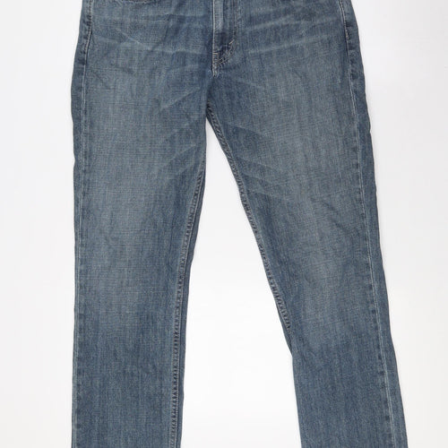 Levi's Mens Blue Cotton Straight Jeans Size 34 in L32 in Regular Zip