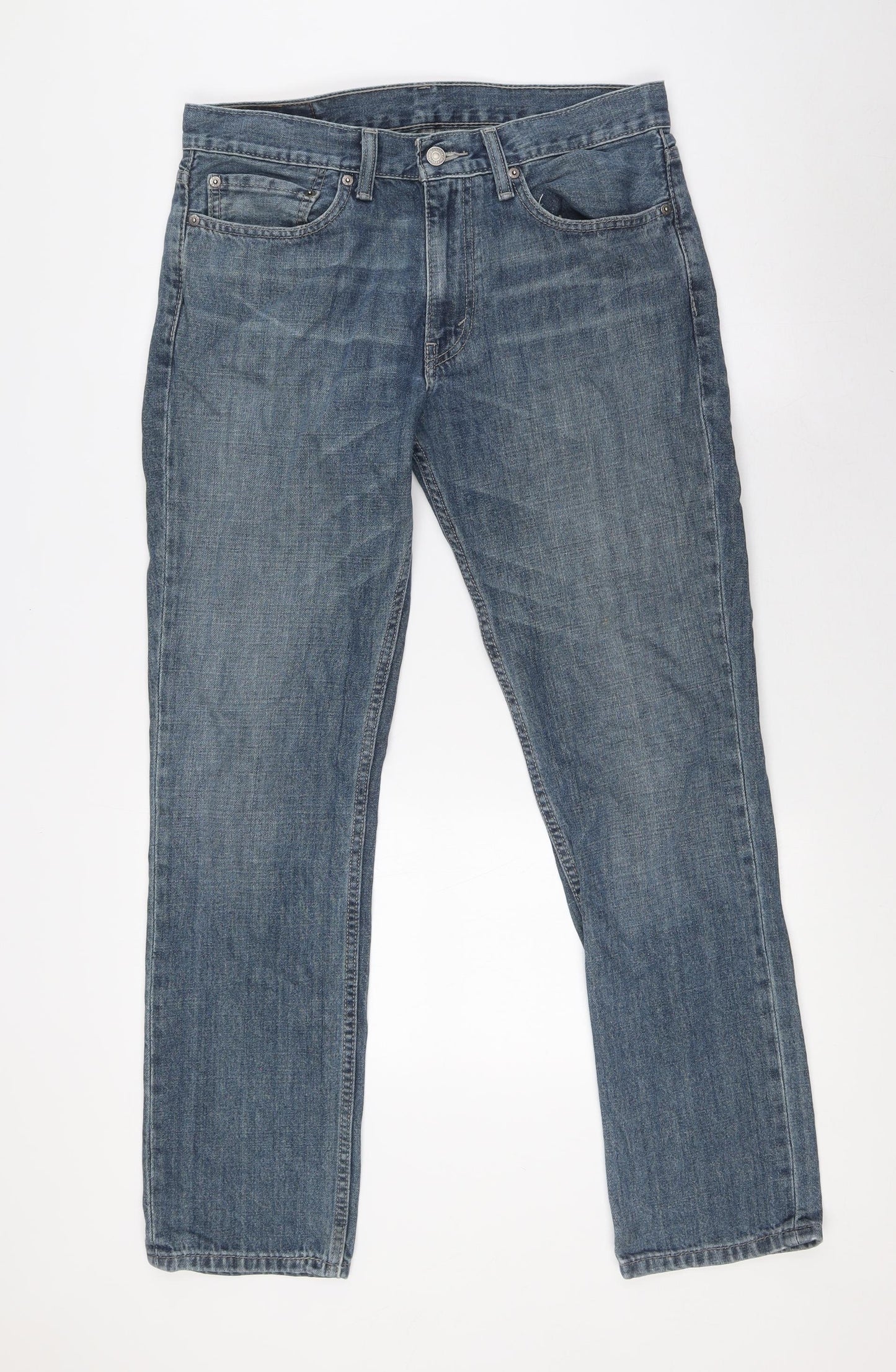 Levi's Mens Blue Cotton Straight Jeans Size 34 in L32 in Regular Zip