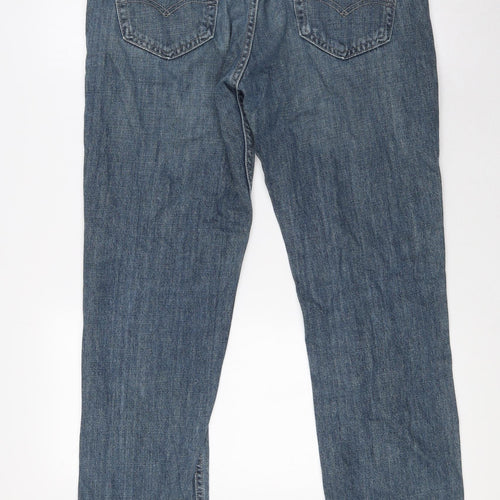 Levi's Mens Blue Cotton Straight Jeans Size 34 in L32 in Regular Zip