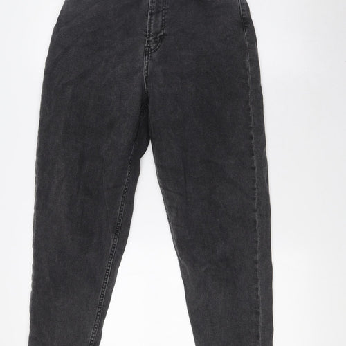 Divided by H&M Womens Black Cotton Mom Jeans Size 8 L29 in Regular Zip
