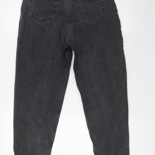 Divided by H&M Womens Black Cotton Mom Jeans Size 8 L29 in Regular Zip