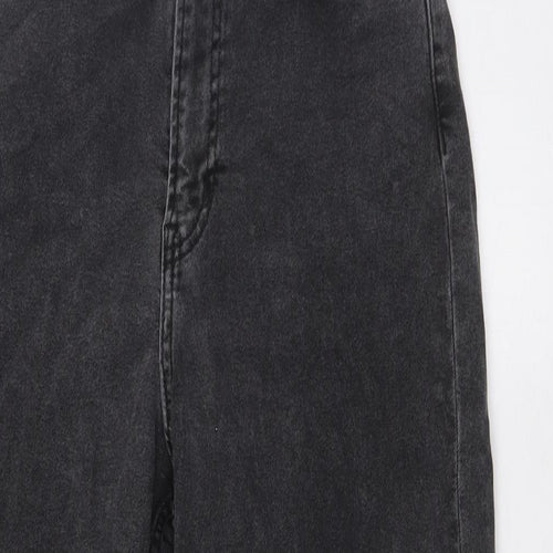 Divided by H&M Womens Black Cotton Mom Jeans Size 8 L29 in Regular Zip