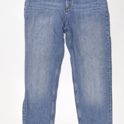 ASOS Womens Blue Cotton Mom Jeans Size 10 L32 in Regular Snap
