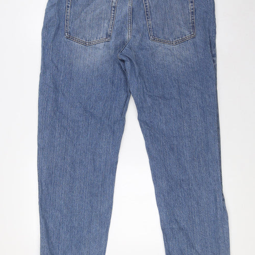 ASOS Womens Blue Cotton Mom Jeans Size 10 L32 in Regular Snap