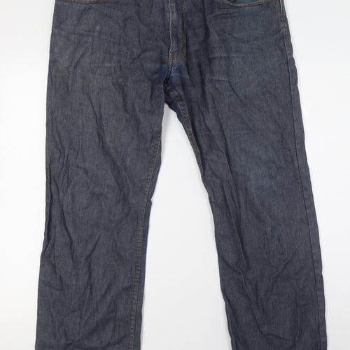 Autograph Mens Blue Cotton Straight Jeans Size 36 in L29 in Regular Zip