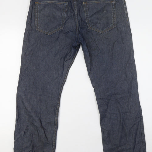 Autograph Mens Blue Cotton Straight Jeans Size 36 in L29 in Regular Zip